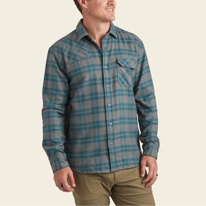 Howler Brothers Harker's Flannel - Cohen Plaid - Dark Teal